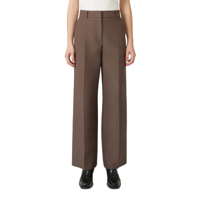 Pantaloni Donna a palazzo Marrone modella frontale