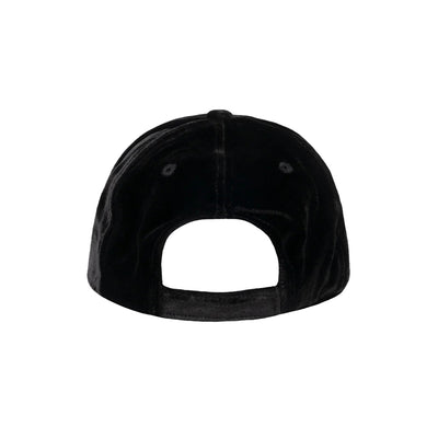 Retro Cappellino da baseball in velluto nero con logo in strass