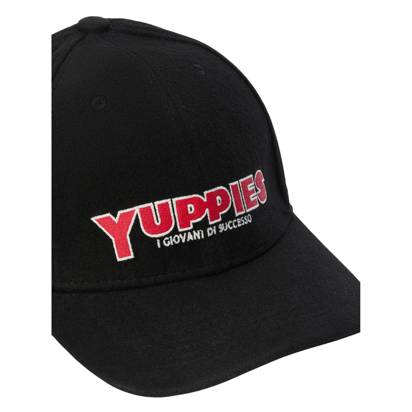 Cappello Uomo Baseball Wool Nero con ricamo Yuppies