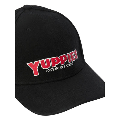Cappello Uomo Baseball Wool Nero con ricamo Yuppies