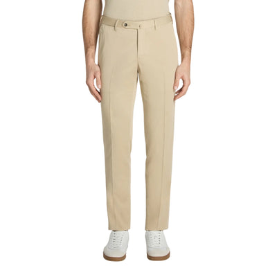 Pantaloni Uomo Slim in silkochino Beige modello frontale