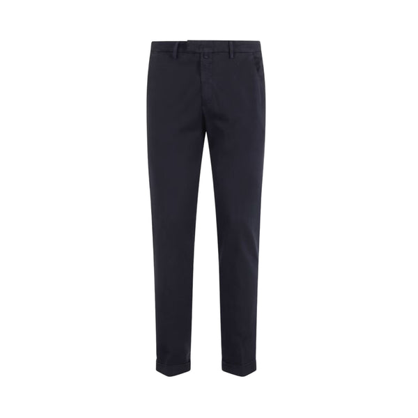 Pantalone Uomo Blu, in misto lana, con risvolto