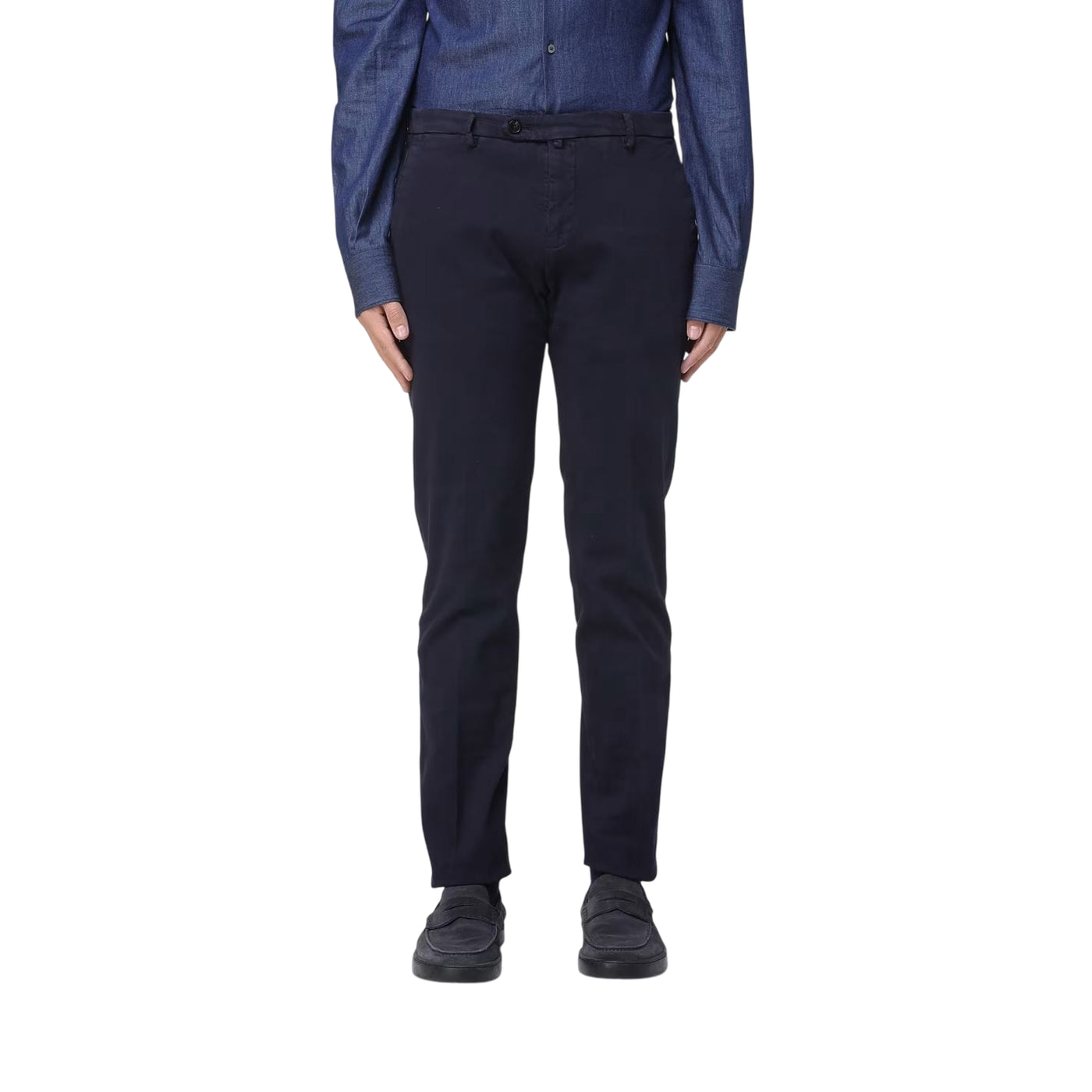 Pantaloni Uomo Chino tinta unita navy