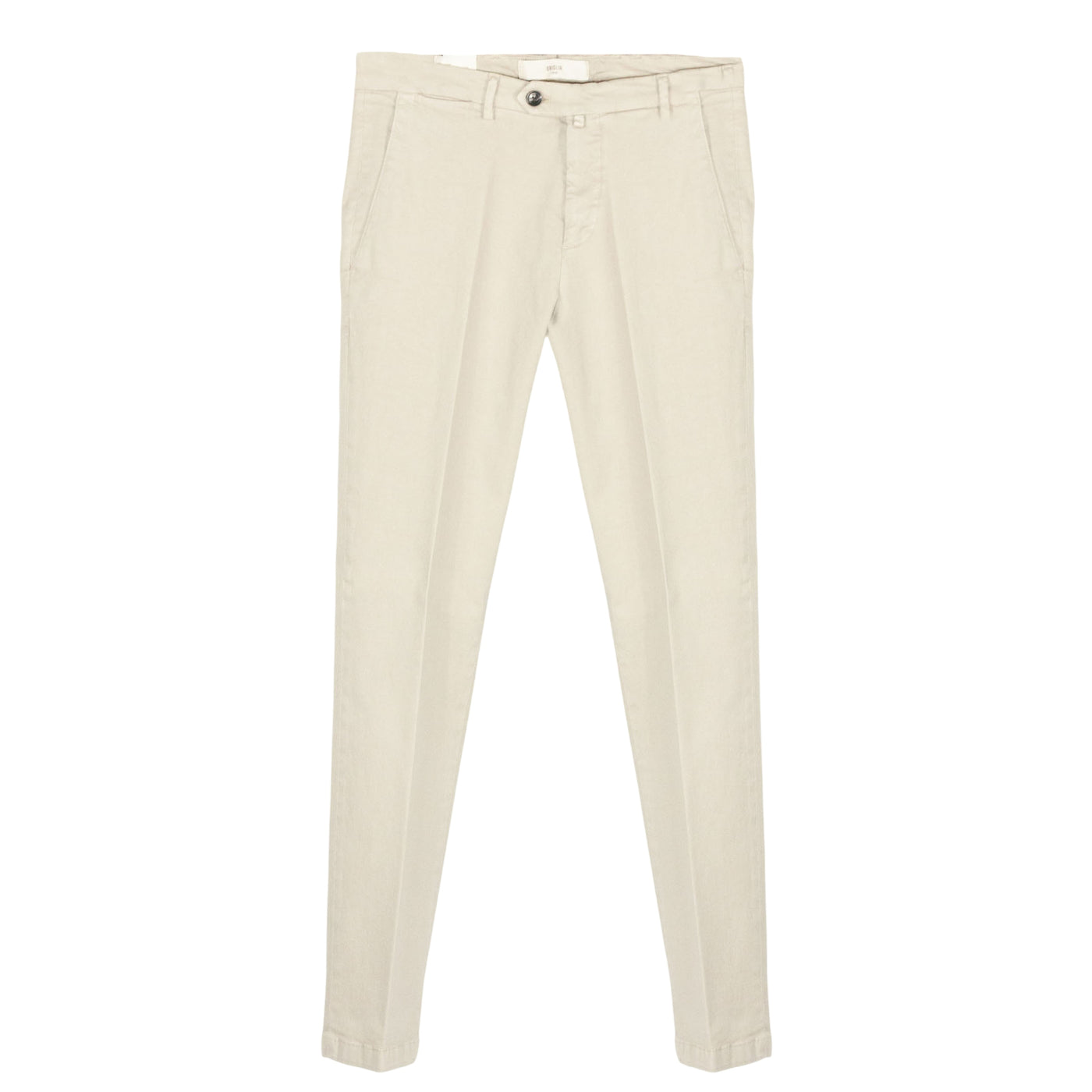 Pantaloni Uomo Panna, con vita media e fit slim 