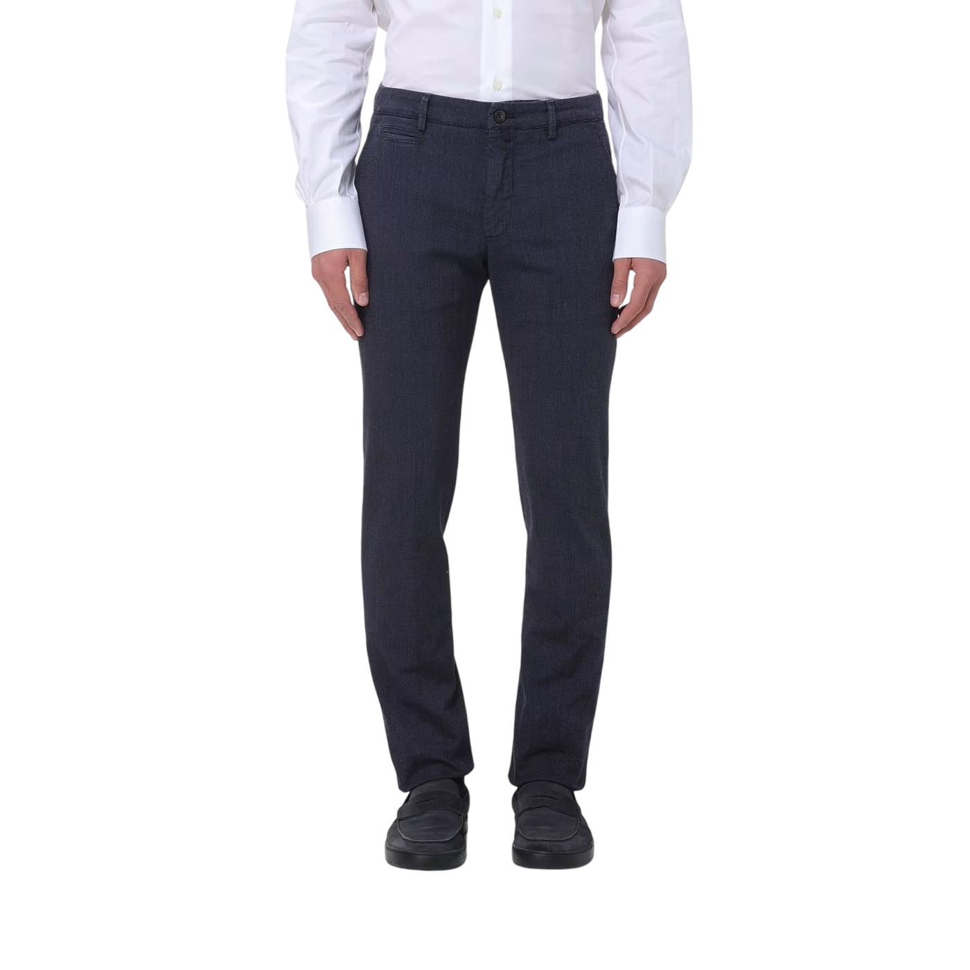 Pantaloni Uomo in microtessuto effetto tela