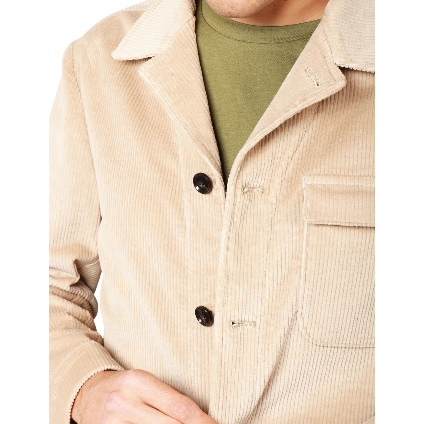 Giacca Uomo in velluto a coste Beige dettaglio