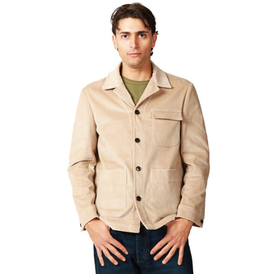 Giacca Uomo in velluto a coste Beige modello frontale