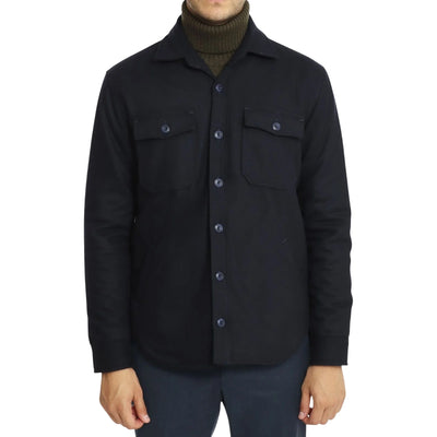 Giacca Uomo a camicia trapuntata Navy modello frontale