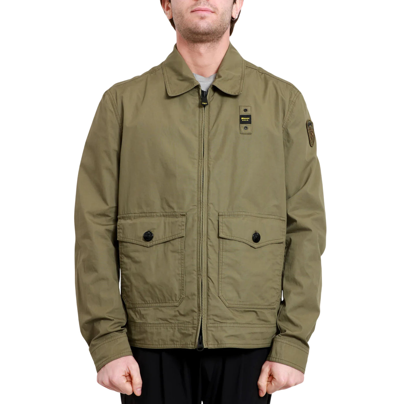 Giubbotto Uomo Federal Verde militare modello frontale