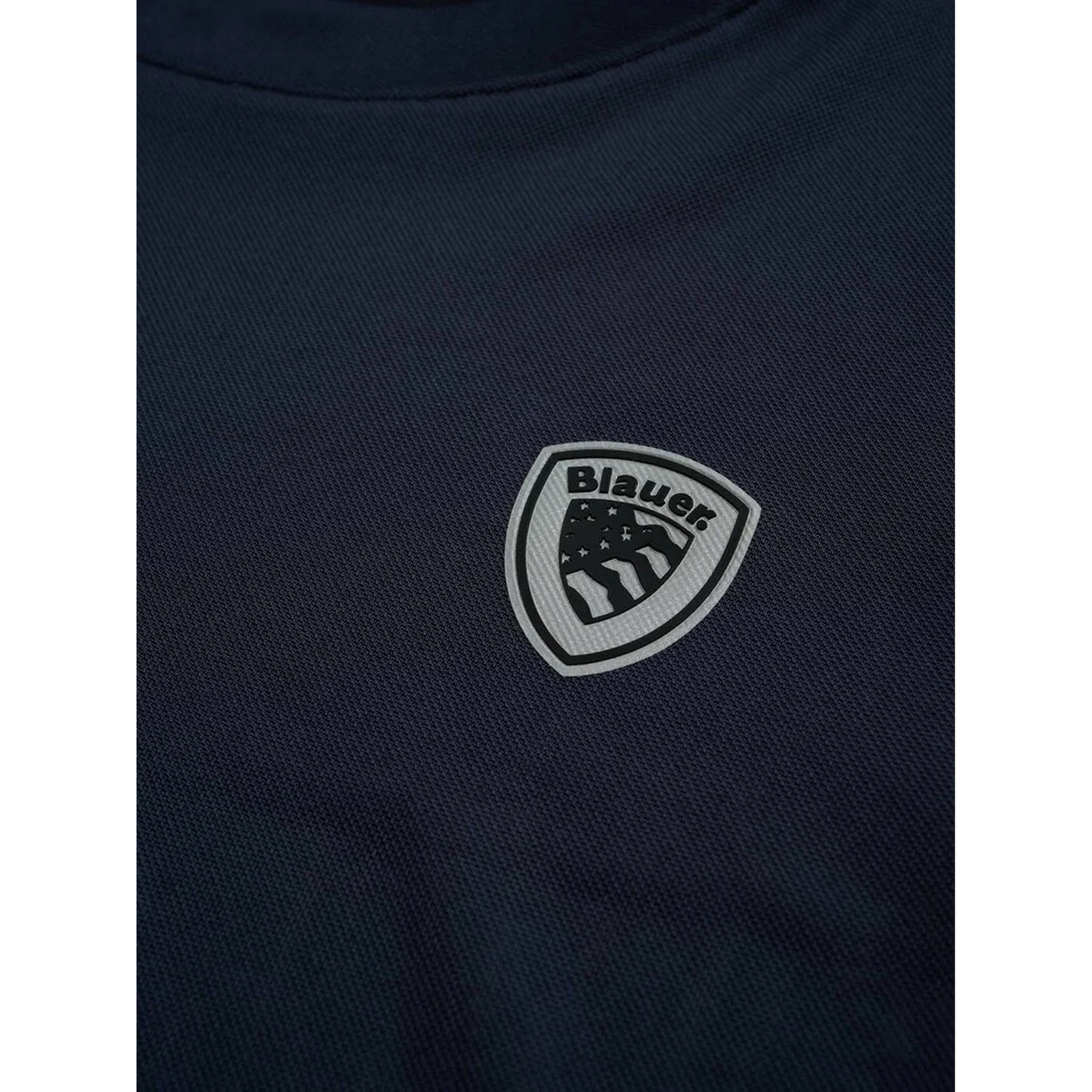 T-shirt Uomo Blu con mini logo dettaglio
