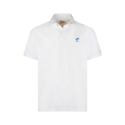 Solid color men's polo shirt with logo