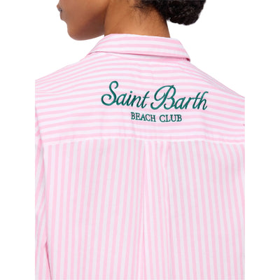 Camicia Donna Brigitte a righe con ricamo dettaglio logo