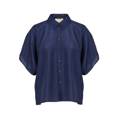 Camicia Donna Brooklyn in tinta unita navy