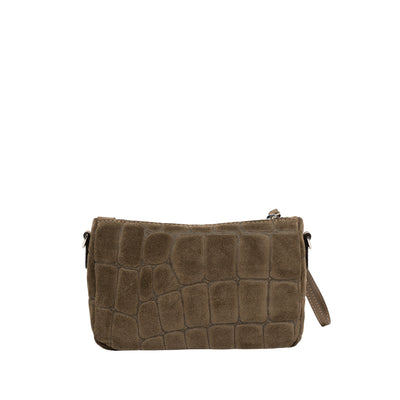 Borsa Donna Nora Pouch effetto cocco Verde oliva retro