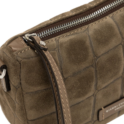 Borsa Donna Nora Pouch effetto cocco Verde oliva dettaglio