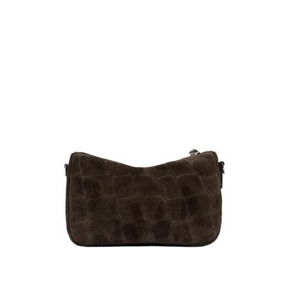 Borsa Donna Nora Pouch effetto cocco Marrone scuro retro