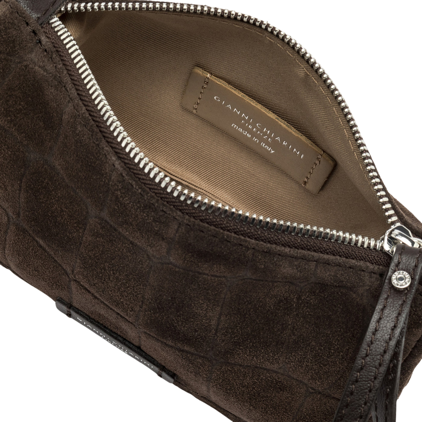 Borsa Donna Nora Pouch effetto cocco Marrone scuro interno