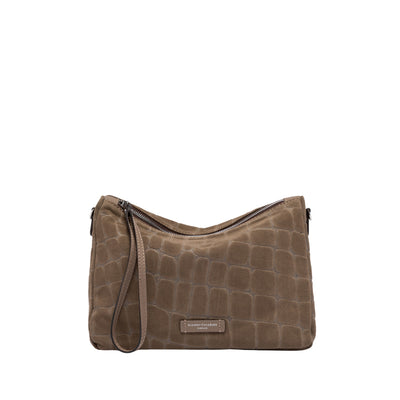 Borsa Donna Nora Pouch scamosciata effetto cocco beige