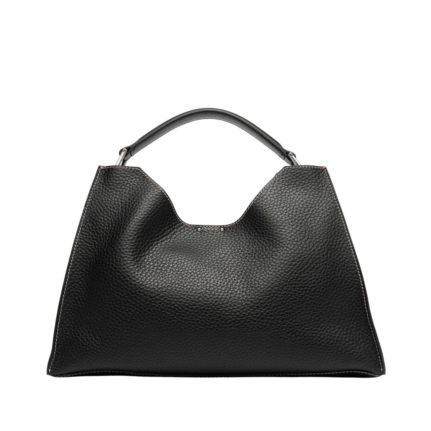 Borsa Donna trapezoidale in pelle nera