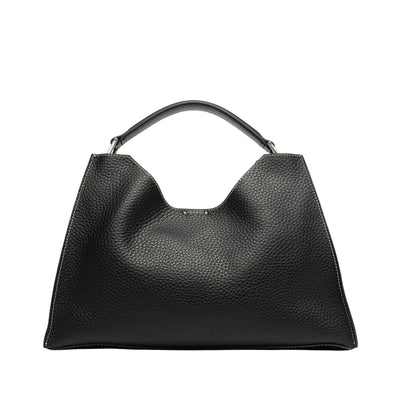 Borsa Donna trapezoidale in pelle nera