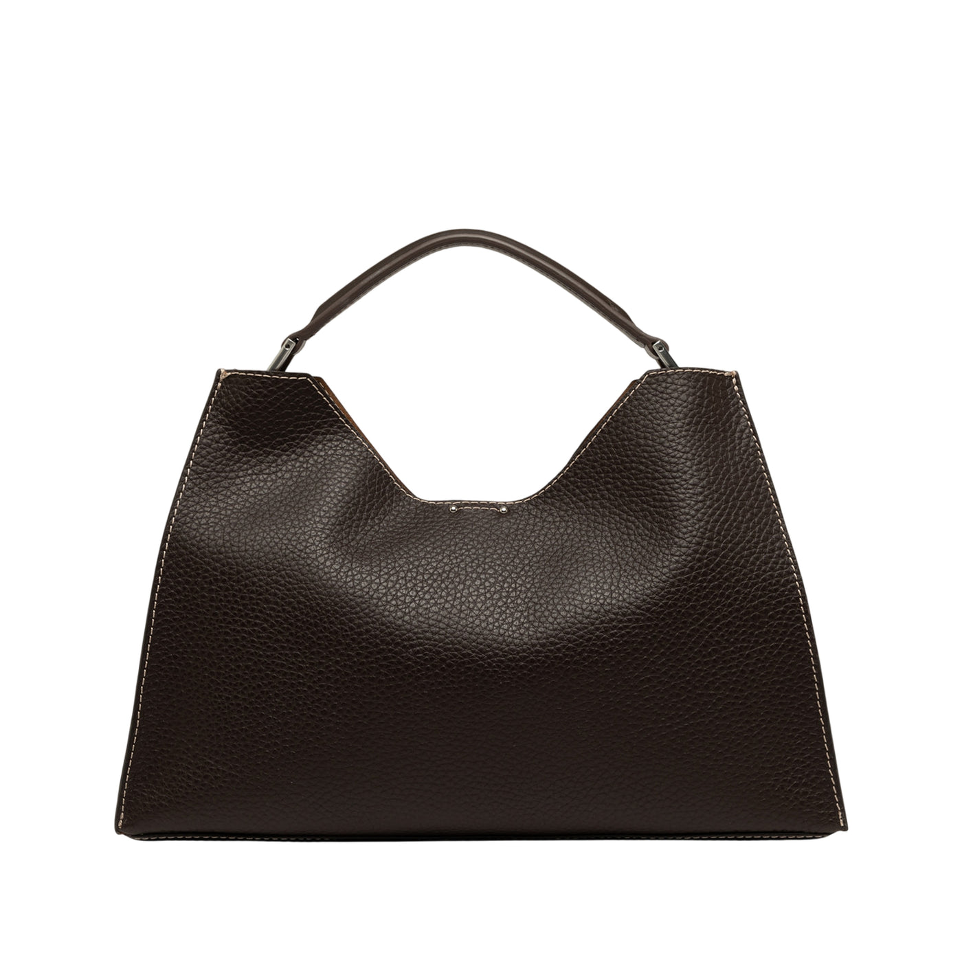 Borsa Donna trapezoidale in pelle marrone scuro