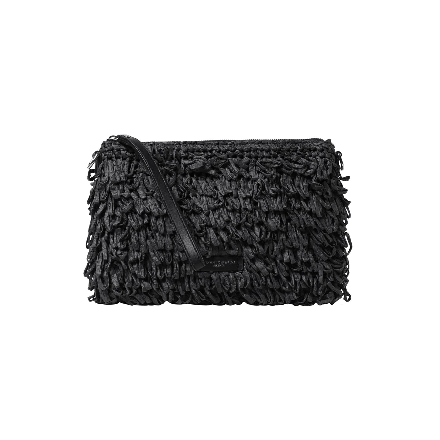 Clutch Donna Marcella, in tessuto, con manico da polso e tracolla