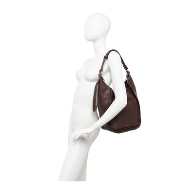 Borsa Donna modello Olly, in pelle monocolore, con bottone magnetico 