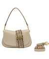 Borsa a spalla Donna Helena Round Beige frontale