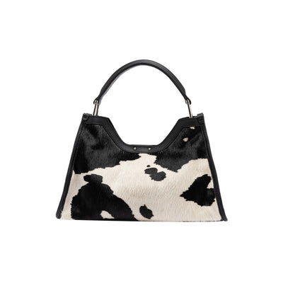 Borsa Donna in pelle, con motivo animalier e tracolla rimovibile