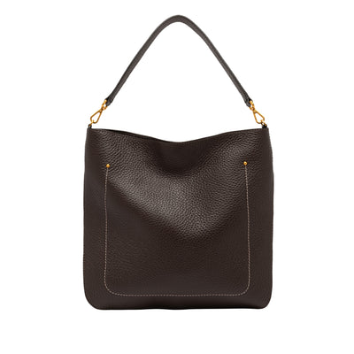 Borsa a mano Donna Olga in pelle Marrone scuro retro