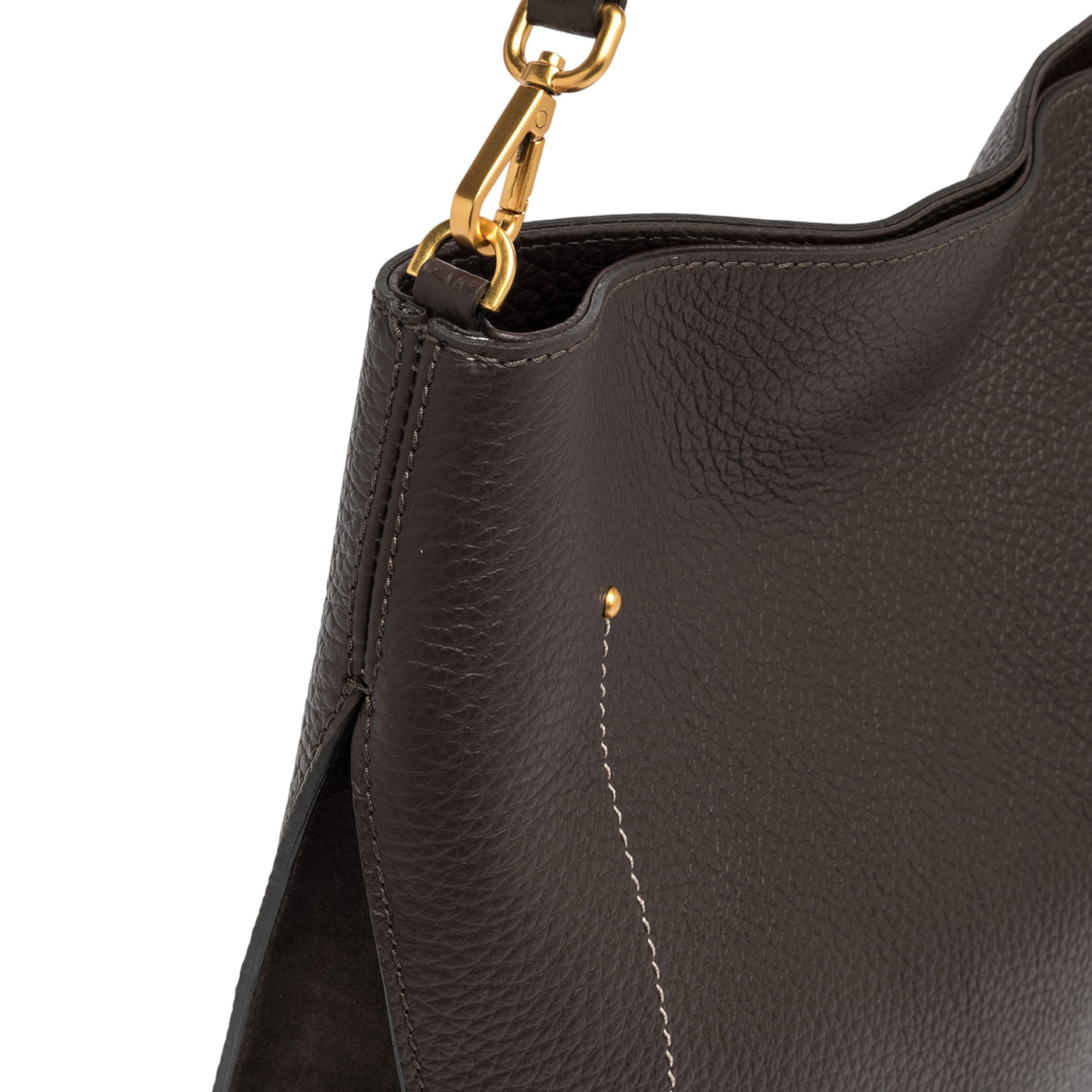 Borsa a mano Donna Olga in pelle Marrone scuro dettaglio