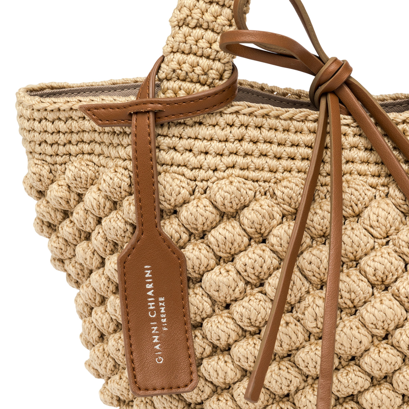 Borsa a mano da Donna effetto bubble beige dettaglio