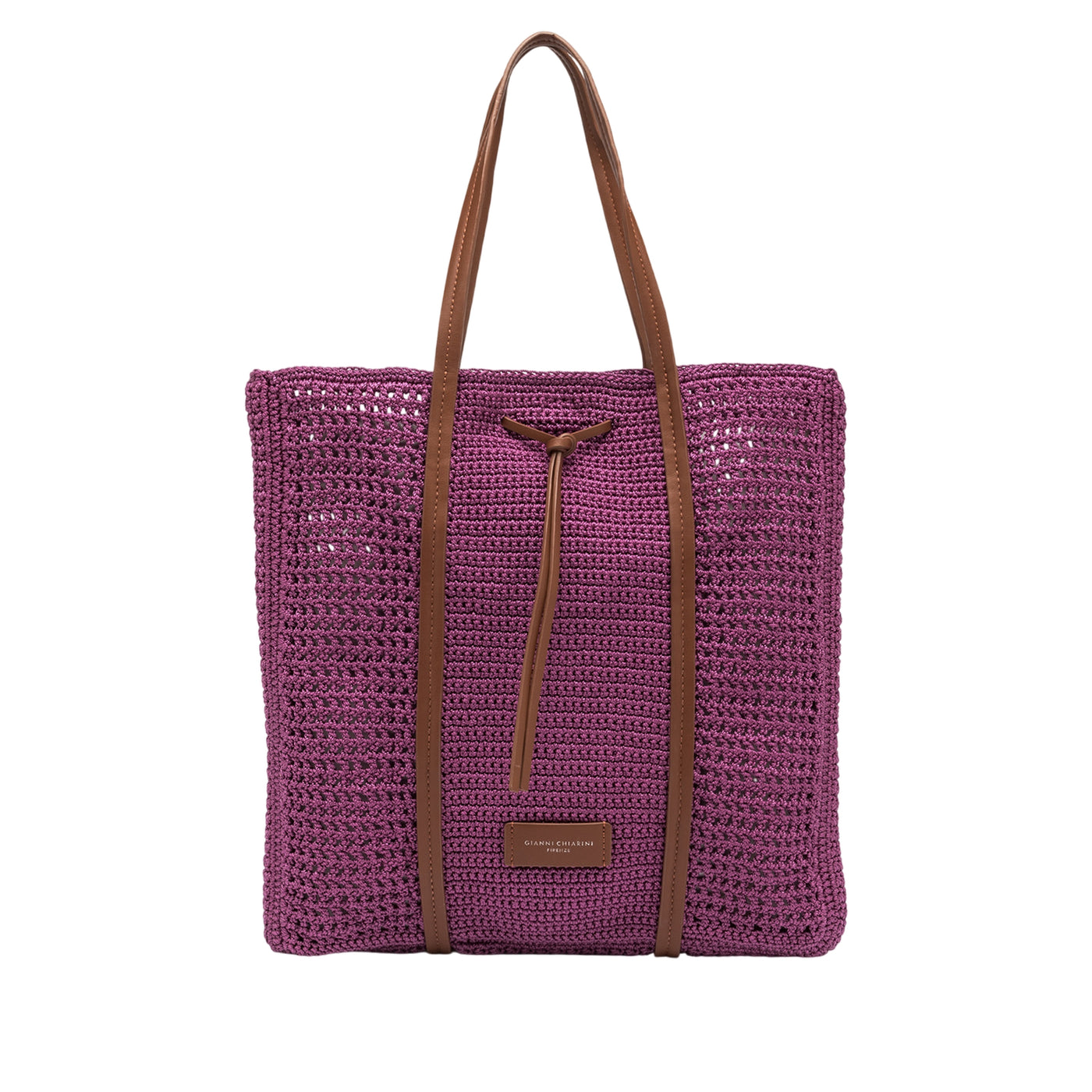 Borsa da donna a spalla traforata viola