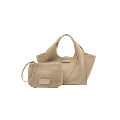Borsa Donna modello Euforia, in pelle scamosciata, a mano
