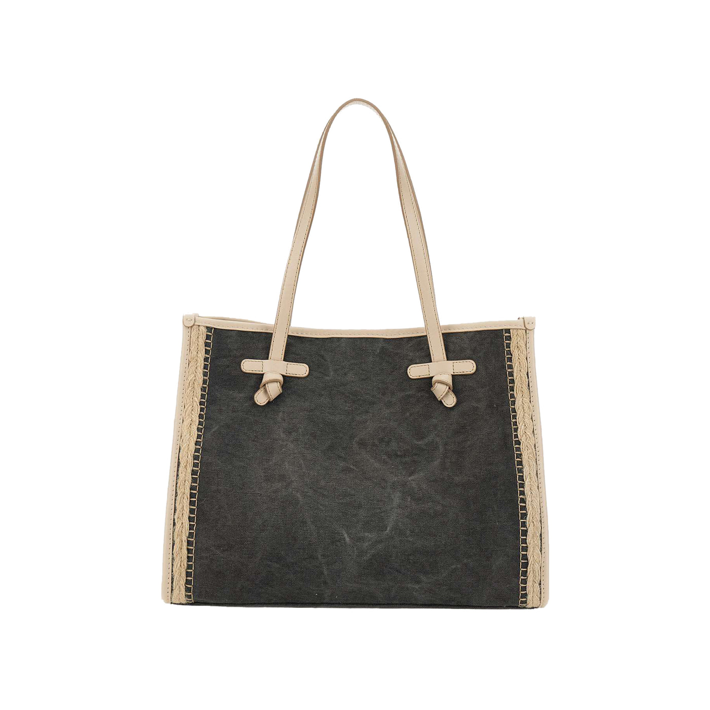 Borsa shopping Marcella in canvas Nera