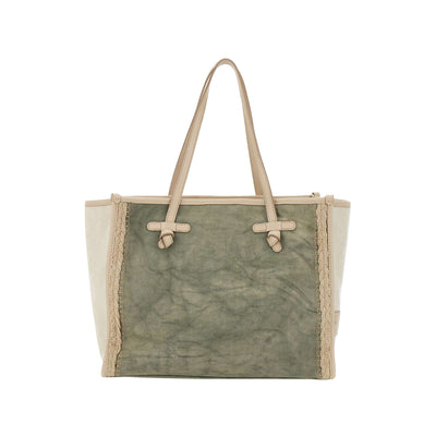 Borsa shopping Marcella in canvas Verde