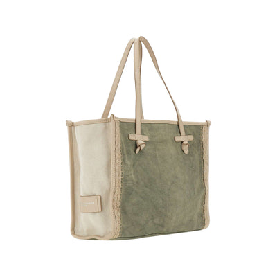 Borsa shopping Marcella in canvas Verde