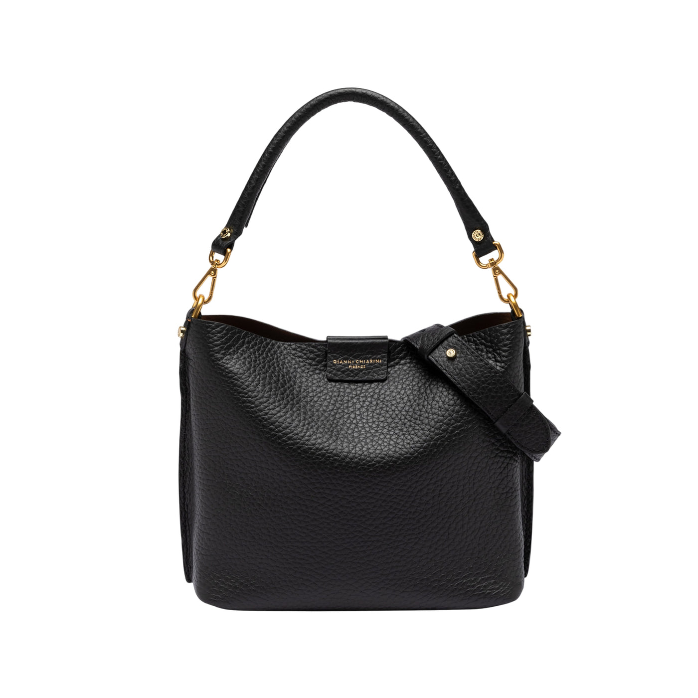 Borsa a mano Donna con manico con moschettoni Nero