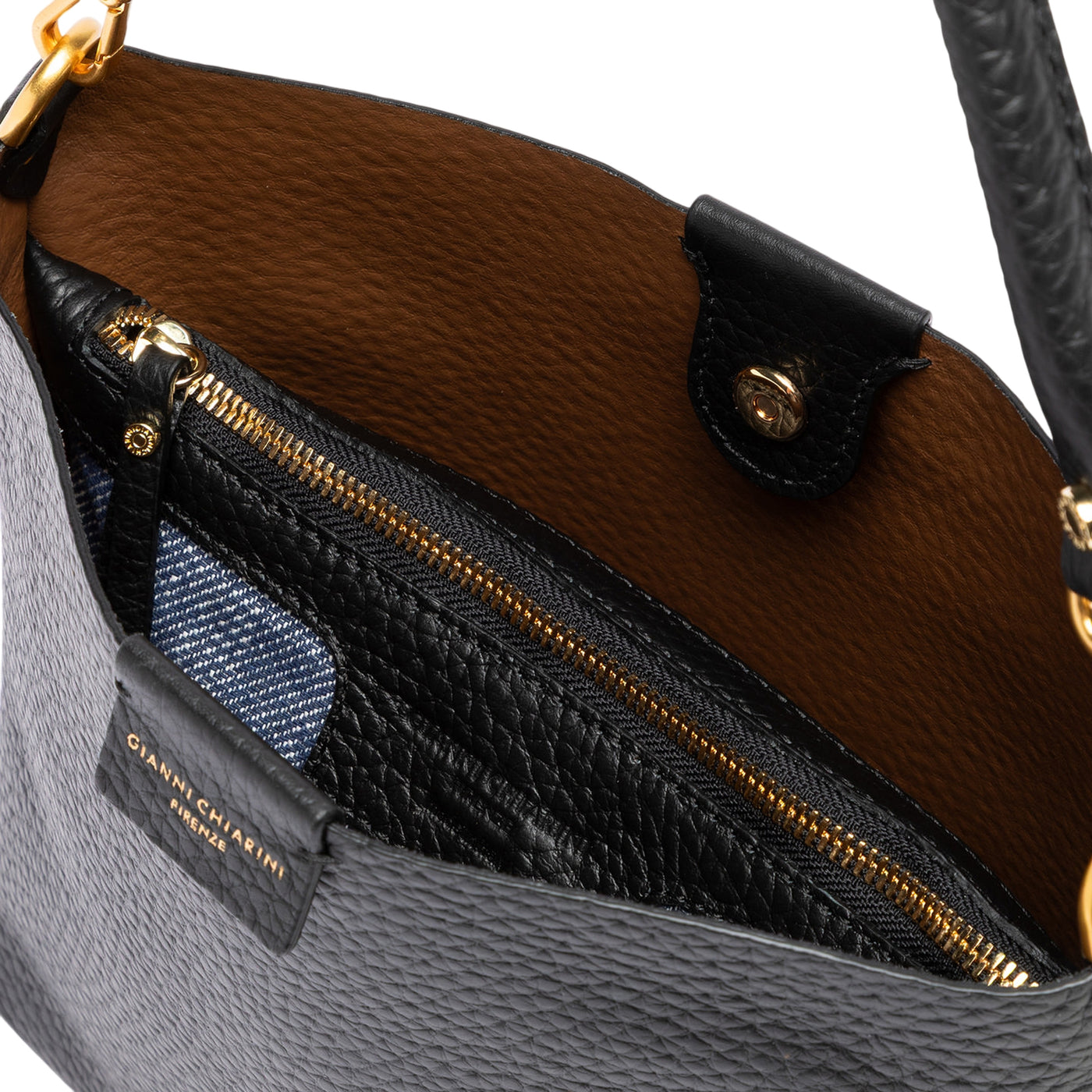 Borsa a mano Donna con manico con moschettoni Nero interno