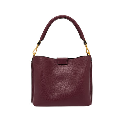 Borsa a mano Donna con manico con moschettoni Bordeaux retro