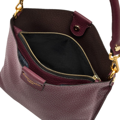 Borsa a mano Donna con manico con moschettoni Bordeaux interno