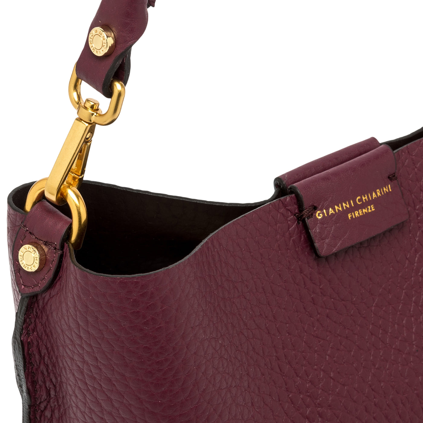 Borsa a mano Donna con manico con moschettoni Bordeaux dettaglio