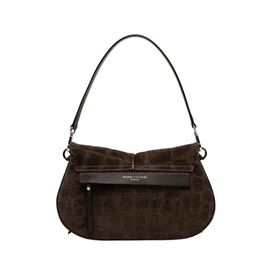 Borsa a spalla Donna con maxi stampa cocco Marrone retro