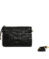 Pochette Donna in paglia crochet Nero