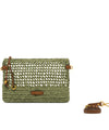 Pochette Donna in paglia crochet Verde