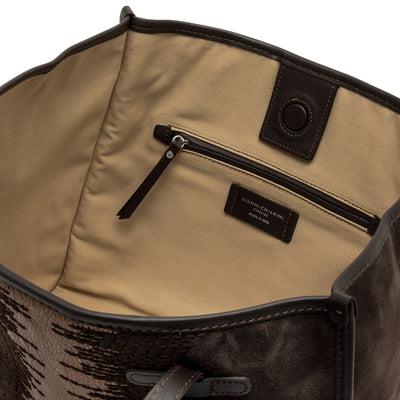 Borsa a spalla Donna con dettaglio frontale interno