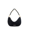 Borsa Donna Cleo Blu, con manico intrecciato