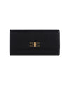 Borsa baguette con tracolla e placca logo Nero