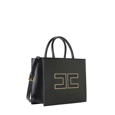 Borsa Donna grande con logo Nero