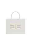 Borsa Donna grande con logo Bianco